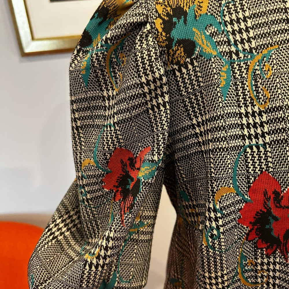 ANTHROPOLOGIE Sunday in Brooklyn Gretchen Houndstooth Floral top size S - Picture 6 of 12
